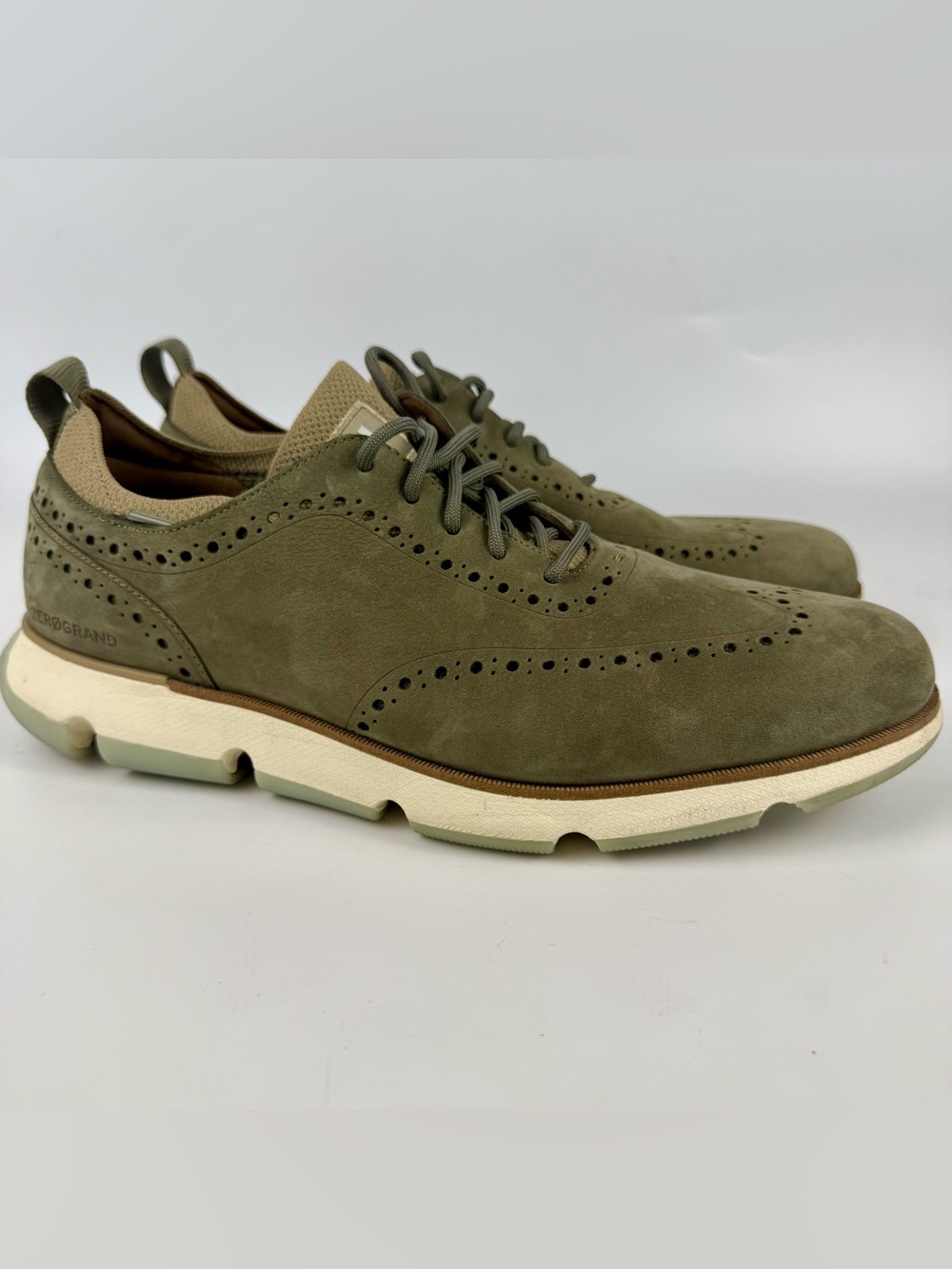 Cole Haan Men's 4.ZERØGRAND Wingtip Oxford C37898- Olive Suede 11W